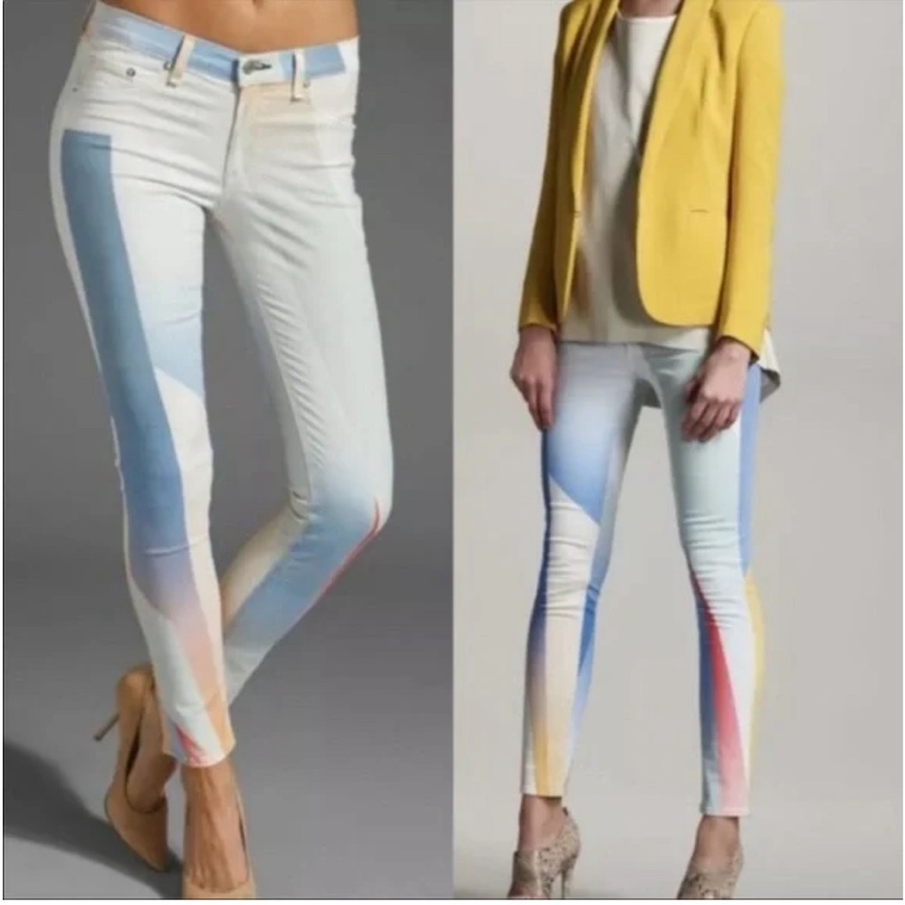 RAG & BONE GEOTZ PRINT LEGGING SKINNY JEANS SIZE 24 NWT